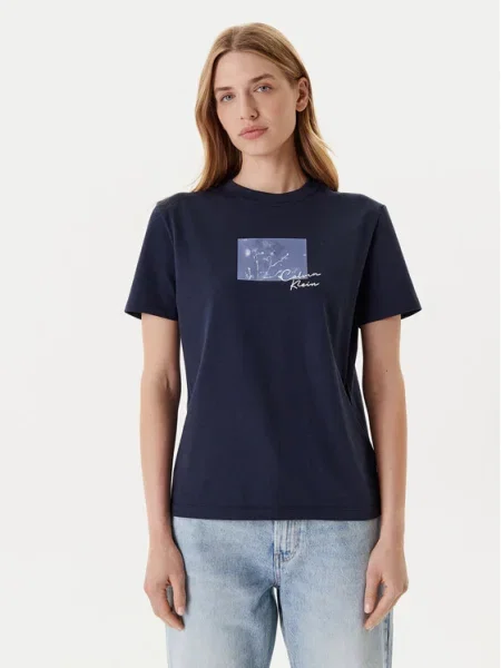 Тениска Calvin Klein Jeans тъмносиньо