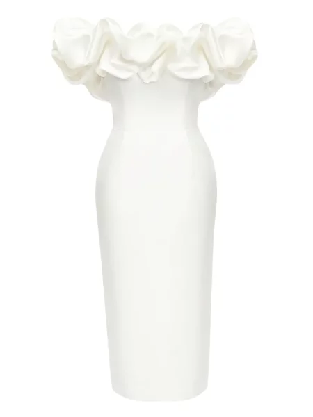 Sukienka midi Post Meridiem do kolan garniturowa biała