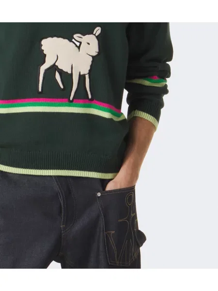 Pulover Jw Anderson cu broderie verde