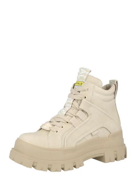 Botine Buffalo cu șireturi bej