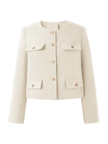 Imily Bela Geacă de primăvară-toamnă lână alb