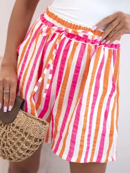 Pantaloni scurți Kesi Włoski cu dungi portocaliu