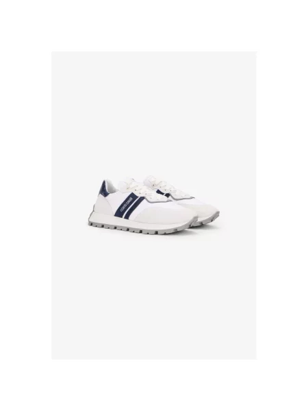 Sneakersy Roberto Cavalli skórzane z logo białe