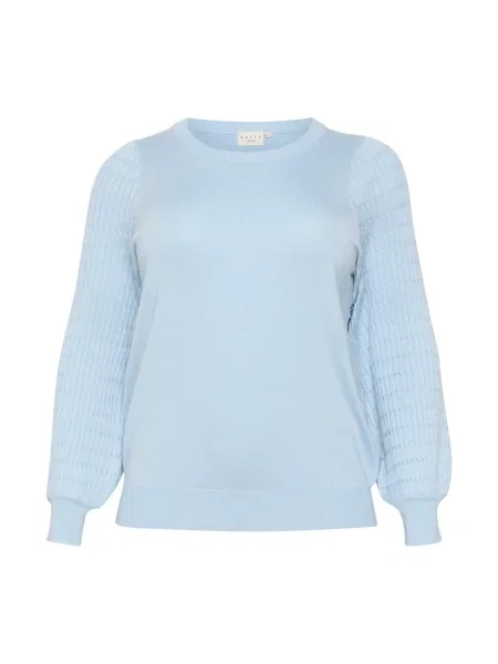 Sweter Kaffe Curve z rękawami balonowymi niebieski