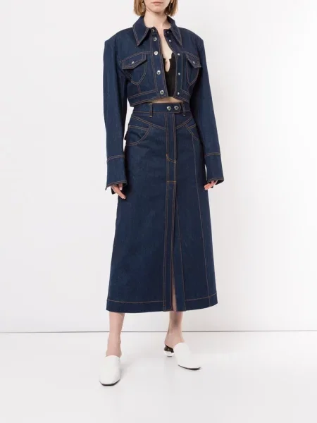 Fustă din denim Ellery albastru