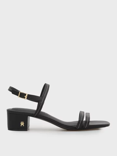 Кожаные босоножки Tommy Hilfiger черные