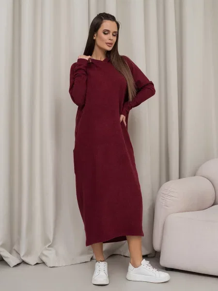 ISSA Plus Сукня максі бордовий