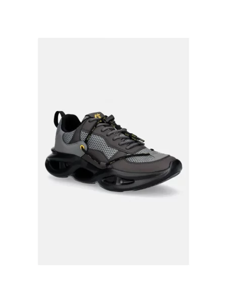 Sneakersy Just Cavalli sznurowane z siateczki szare