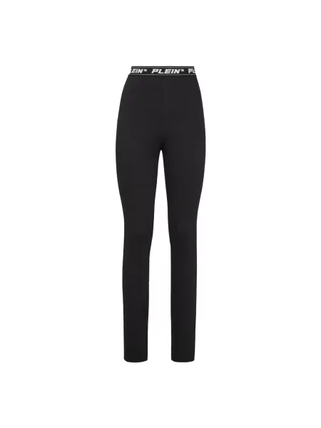 Spodnie Philipp Plein z wysoką talią czarne