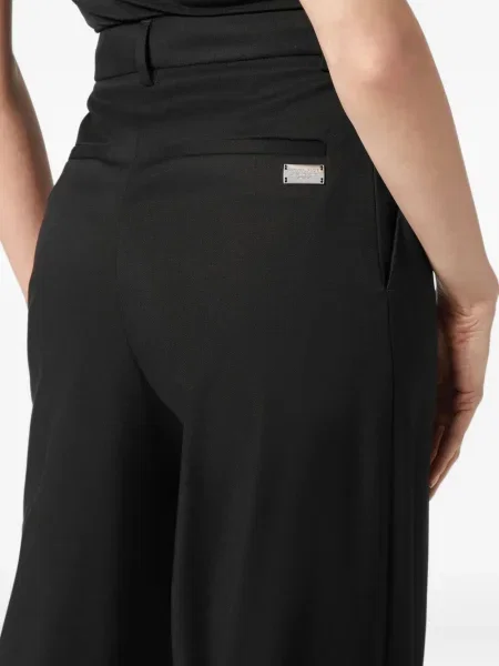 Pantaloni Philipp Plein cu talie înaltă negru