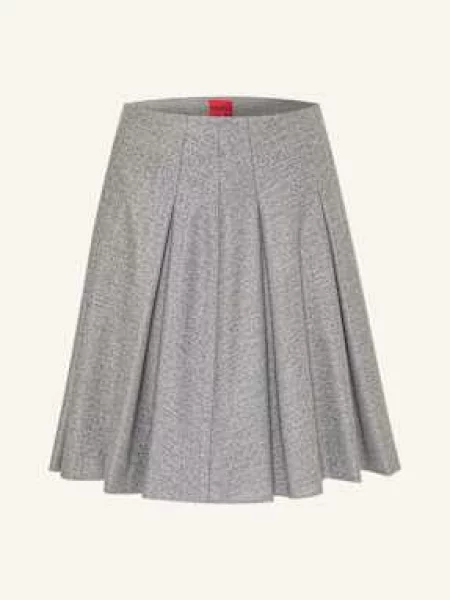 HUGO spódnica mini rozkloszowana szary