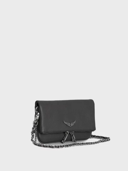 Шкіряний клатч Zadig&voltaire сірий