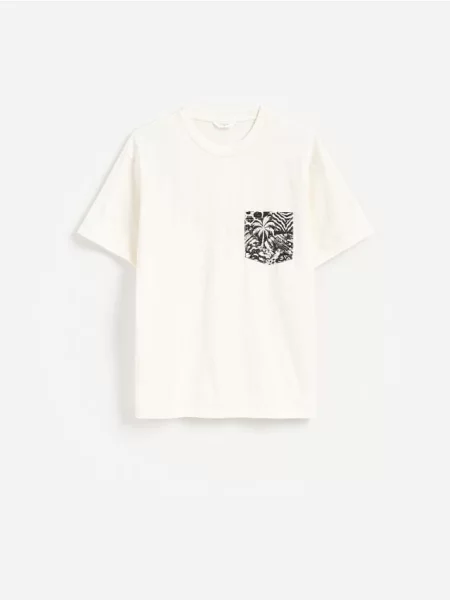 Reserved Tricou cu croială comfort și crem