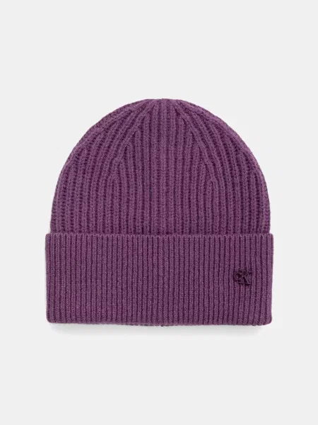 Вълнена шапка Calvin Klein лилаво виолетово