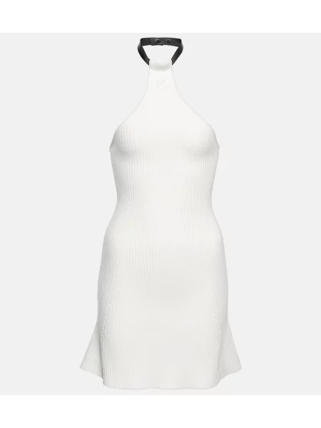 Pleten pletena obleka Courreges povodcem bela