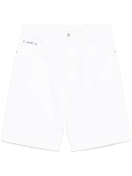 Džínové šortky Moschino s výšivkou bílé