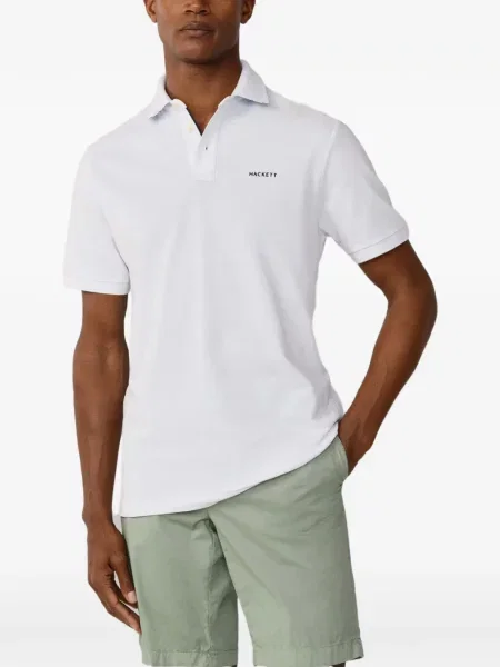 Tricou polo Hackett London tricotate alb