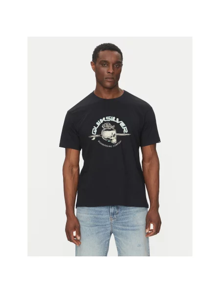 Quiksilver T-Shirt Regular Fit μαύρο