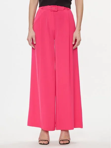 Maryley Medžiaginės kelnės Wide Leg rožinė