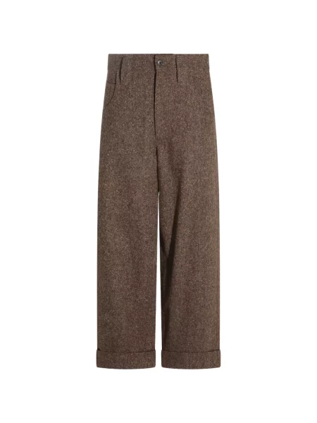 Pantaloni Brunello Cucinelli din tweed maro