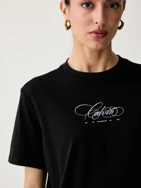 Calvin Klein Jeans тениска дамска от черно