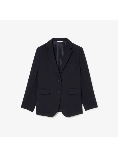 Lacoste Marynarka Wełniana Oversized granatowa