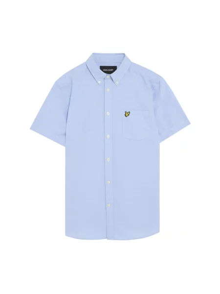 Koszula z krótkim rękawem Lyle & Scott z twillu niebieska