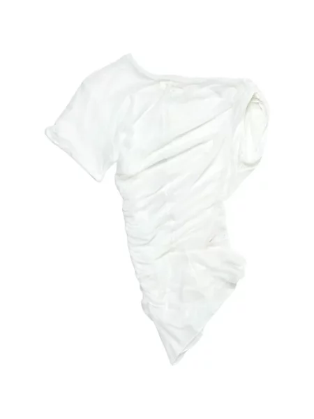 Tricou Matières Fécales cu volane alb