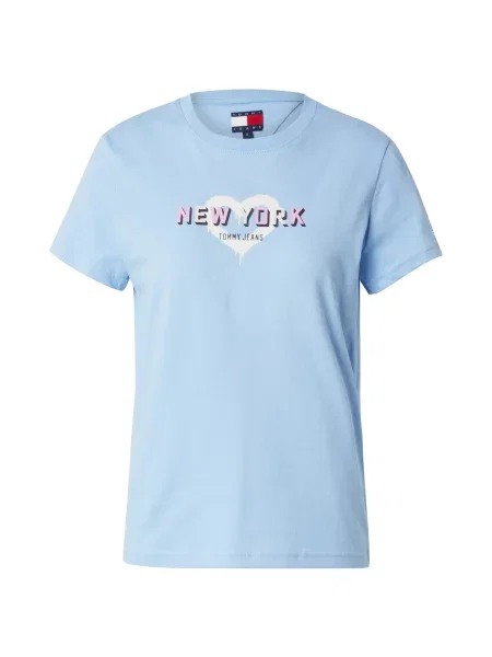 Tommy Jeans Majica svetlo / svetlo roza / črna / bela modra