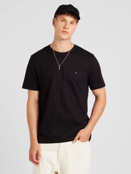 TOMMY HILFIGER Tricou ESSENTIAL' negru