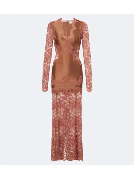 Rochie maxi Rabanne din satin bej