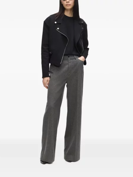 Pantaloni Karl Lagerfeld de flanelă gri