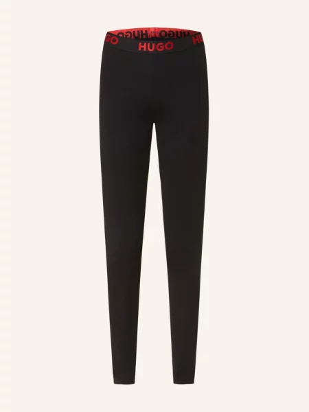 Hugo Spodnie Rekreacyjne Sporty Logo schwarz czarne