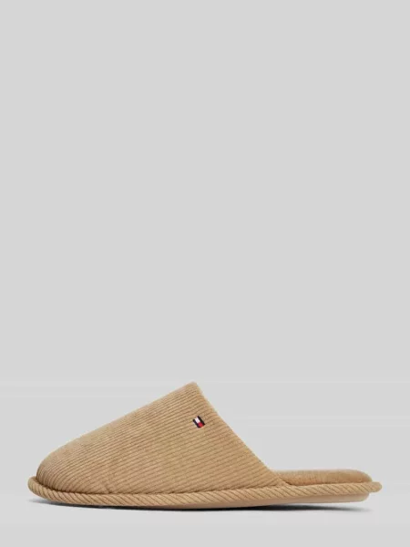 Tommy Hilfiger kapcie CORDUROY HOUSE SHOES brązowe