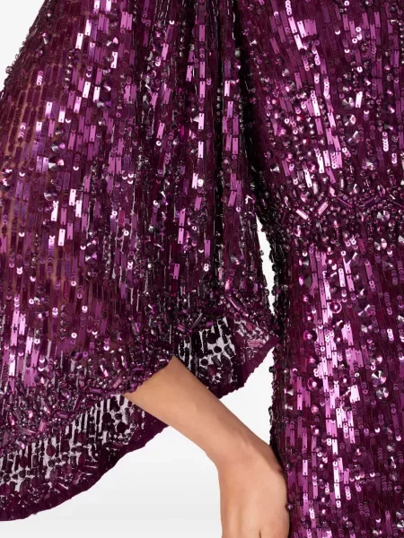Rochie maxi Jenny Packham cu paiete de costum violet