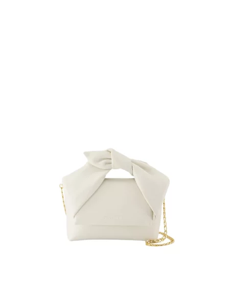 JW Anderson torebka skórzana Bow Small Twister biały