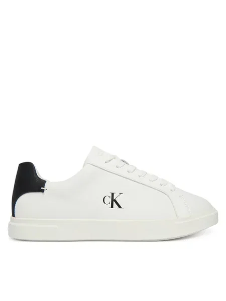 Calvin Klein Sneakersy Low Pro Cup Laceup Lth Moire biały