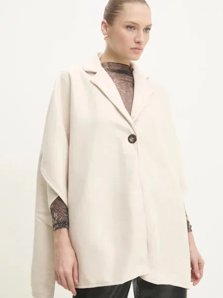 Яке Answear Lab преходен модел с уголемена кройка бежово