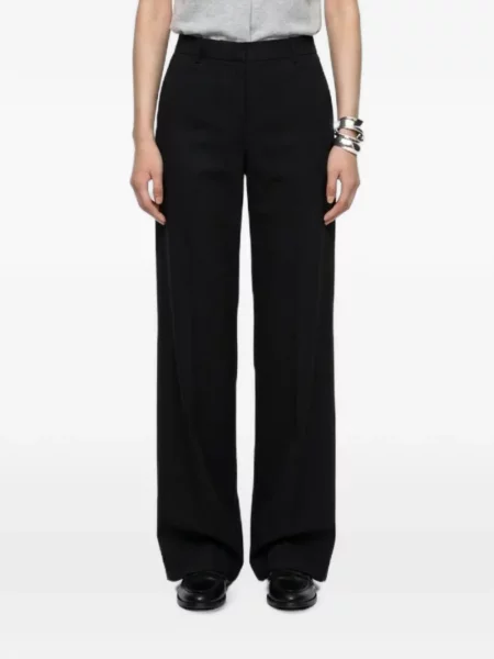 Pantaloni Sutton New York din satin negru