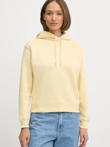 Суичър с качулка Tommy Hilfiger с качулка с апликация черно