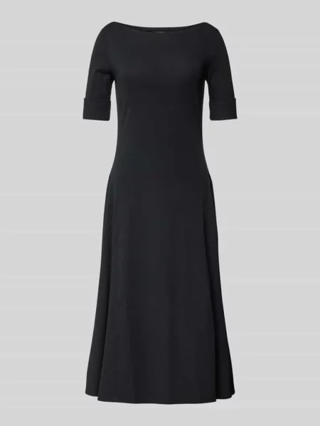 Sukienka midi z dekoltem w łódkę model ‘MUNZIE’ Lauren Ralph Lauren czarna