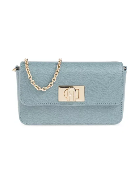 Furla torebka crossbody skórzana niebieska
