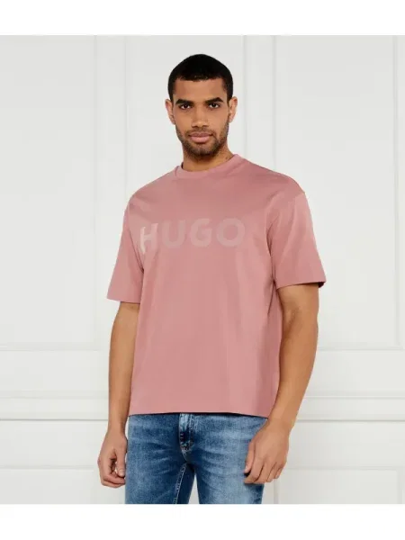 HUGO Tricou Dinkee | Oversize fit roz
