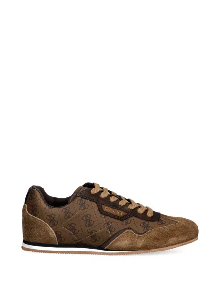 Sneakerși Guess cu șireturi din dantelă maro