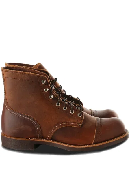 Боти Red Wing Shoes с връзки с дантела червено