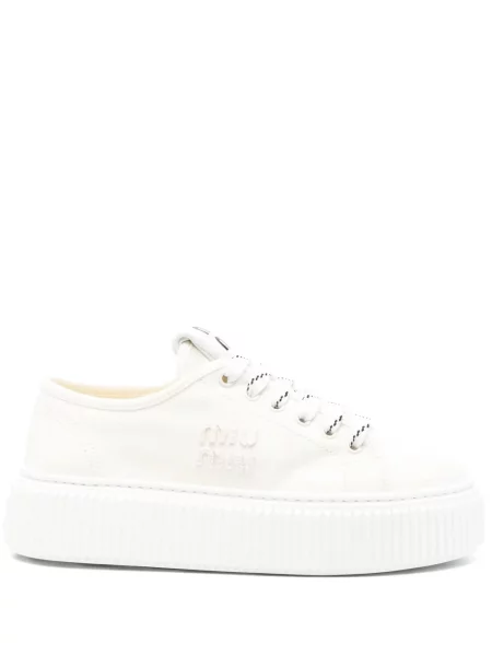 Sneakerși Miu Miu cu autograf alb