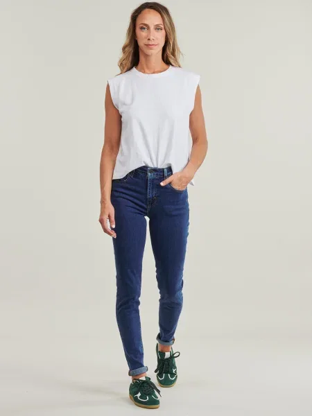 Skinny fit džínsy Levi's 721 s vysokým pásom modrá