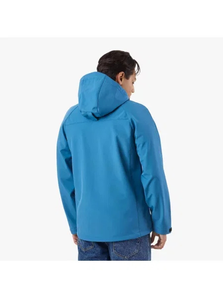 Kurtka Softshell Wędrówki Mężczyzna Tromsö Wiatroszczelny niebieska