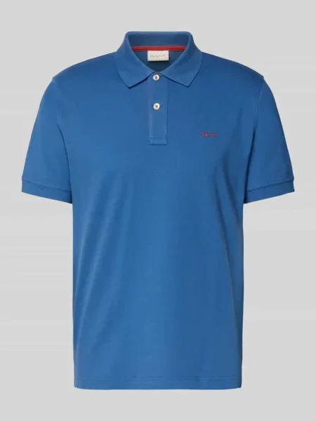 Koszulka polo o kroju regular fit z wyhaftowanym logo Gant niebieskie