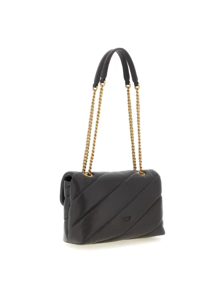 Torebka crossbody Pinko skórzana klasyczna brązowa